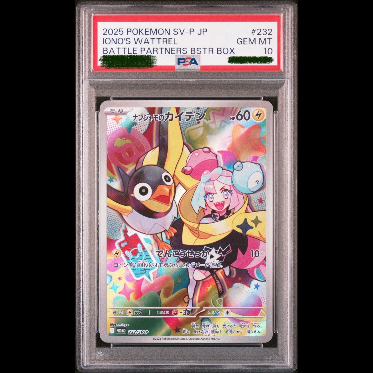 Iono's Wattrel - 232/SV-P PSA 10: Japanese Promo Card